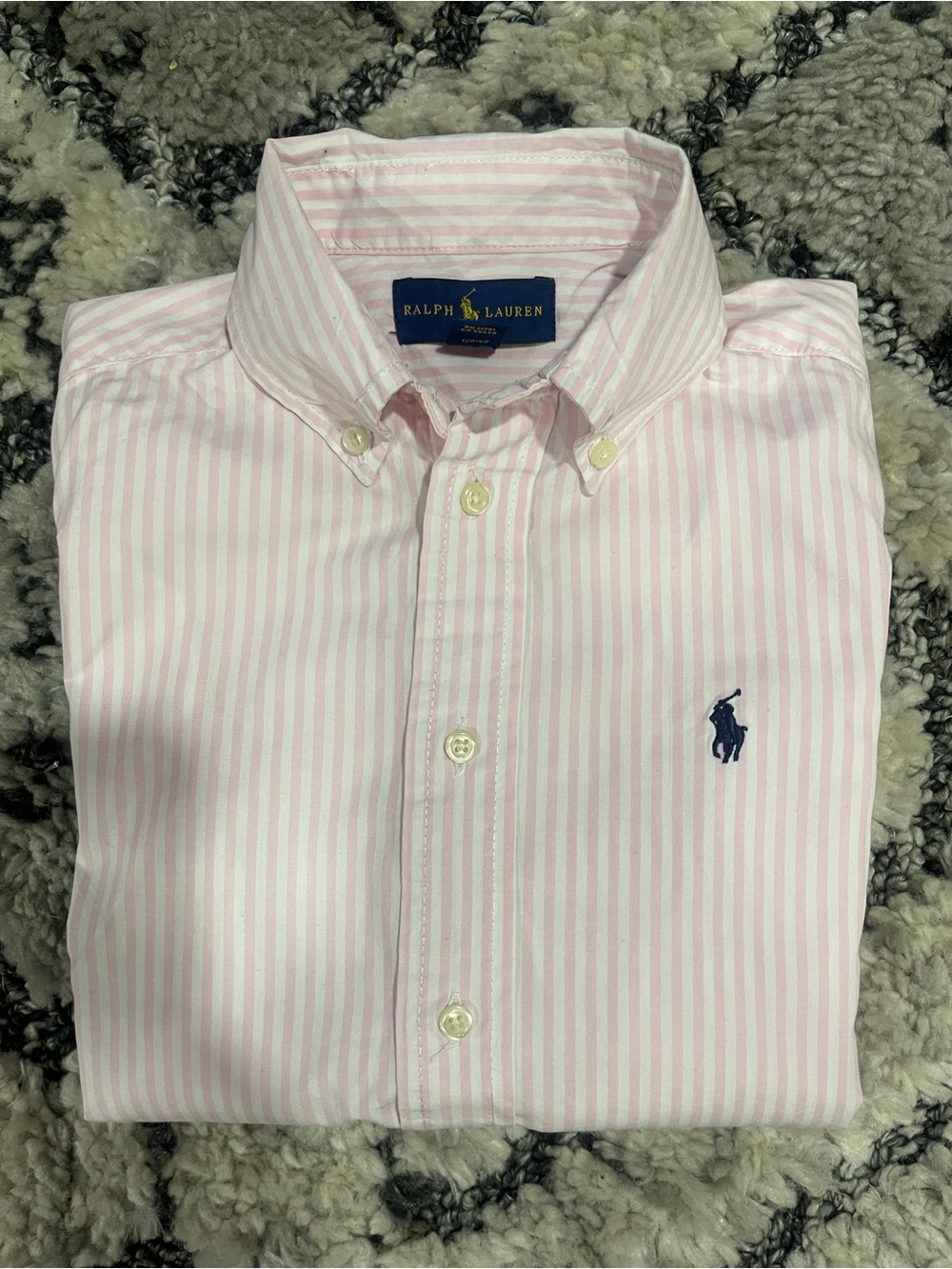 Ralph Lauren Light Pink & White Stripe Button-Down Shirt